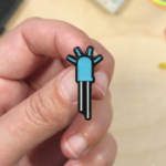 LED (Light Emitting Diode) Enamel Pin - Blue Glow-in-the-Dark