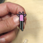 LED (Light Emitting Diode) Enamel Pin - Pink Glow-in-the-Dark